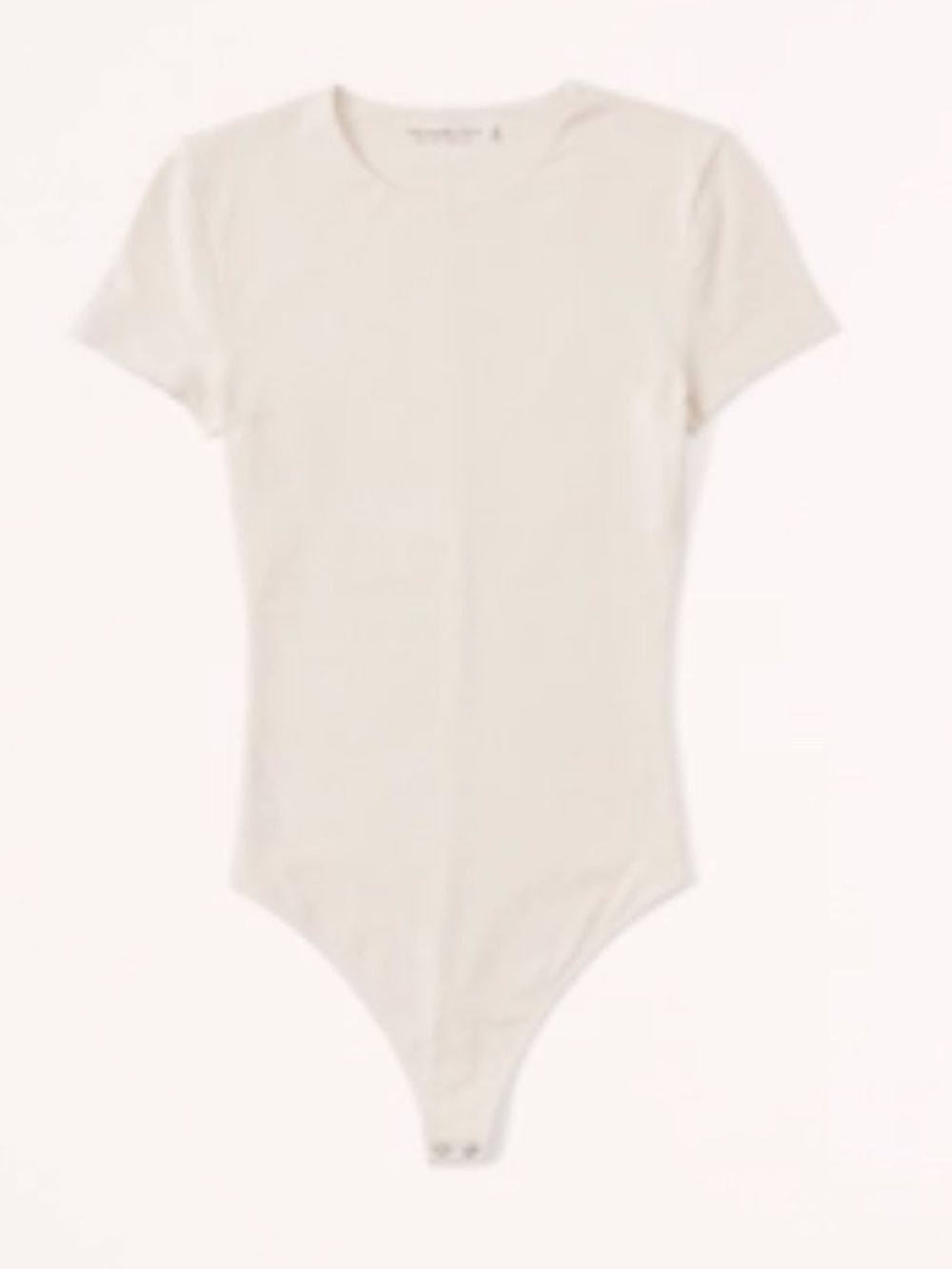 Abercrombie & Fitch Cream Short-Sleeve One-Piece Bodysuit